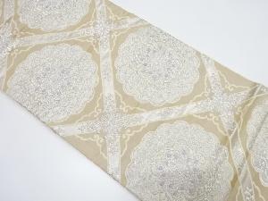 アンティーク　斜め格子に華紋織り出し袋帯（材料）